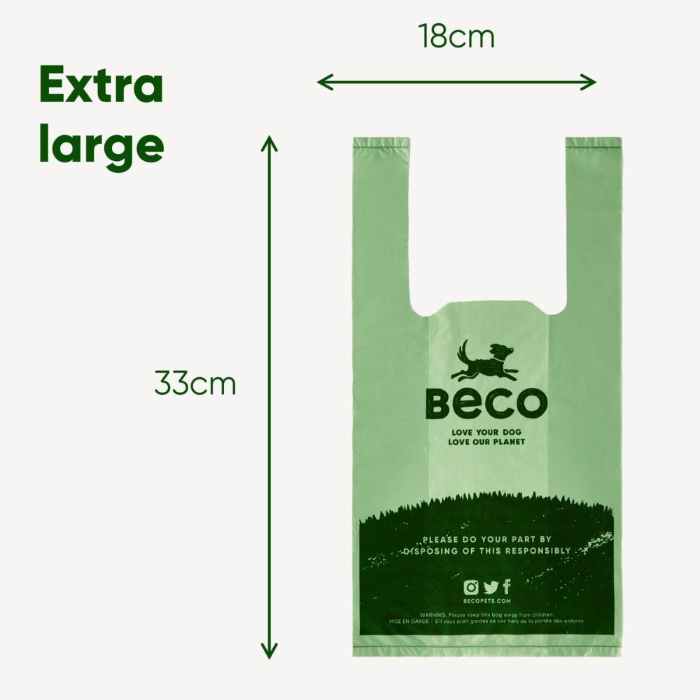 Beco - Poop Bags Recycled - Unscented - Handles on a roll (60) - Afbeelding 3