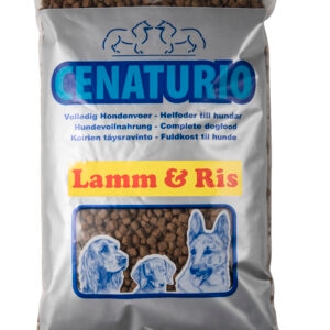 Zak Cenaturio Lam & Rijst hondenvoer, een complete en uitgebalanceerde speciale voeding, ideaal voor honden met voedselgevoeligheden of behoefte aan een licht verteerbare maaltijd.