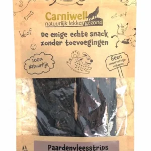 akje Carniwell Paardenvleesstrips, een 100% natuurlijke en hypoallergene hondensnack.