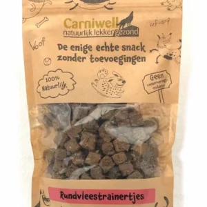 akje Carniwell Rundvleestrainertjes, een 100% natuurlijke en graanvrije hondensnack.
