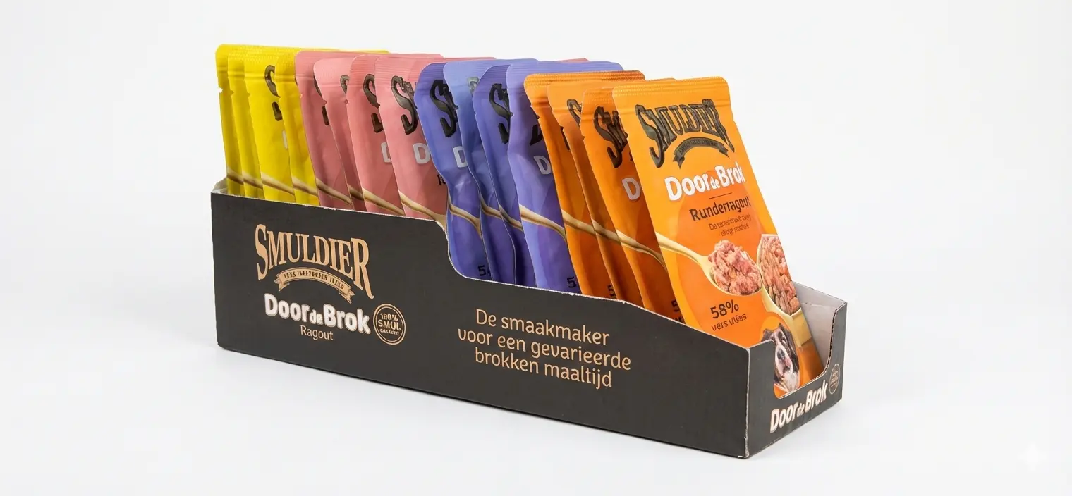 Smuldier Door de Brok een variatiedoos, 16 zakjes van elek smaak 4