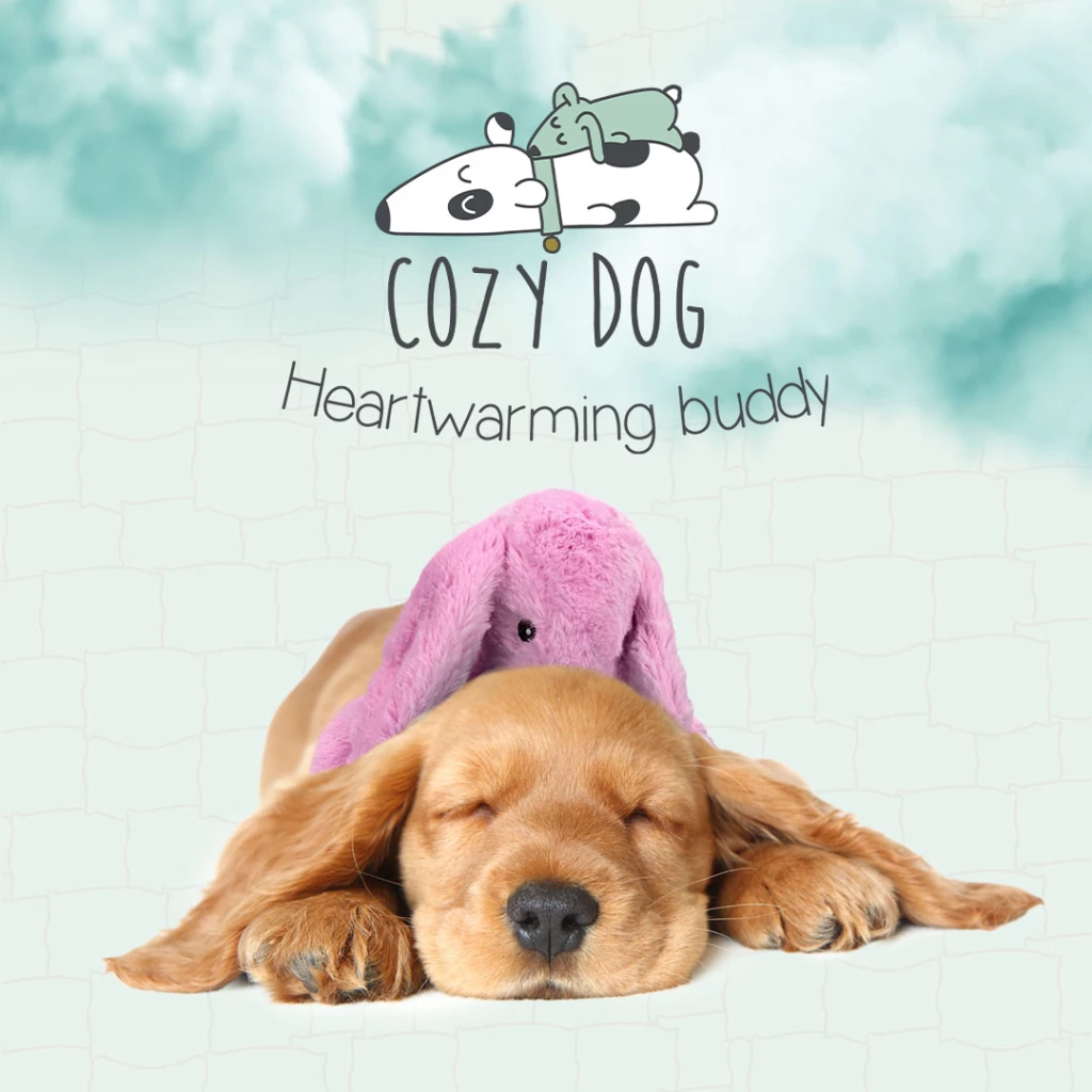 Cozy Dog Bunny Roze met hartslag en warmtezakje voor puppy's verkrijgbaar bij Hondenvoer en meer in Apeldoorn.